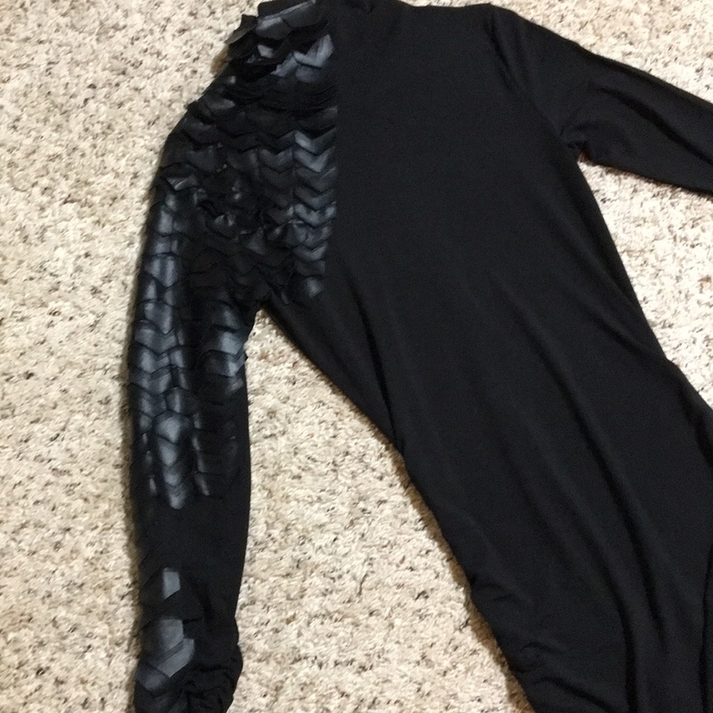 Women feathered Croc pleather Bodycon Dress